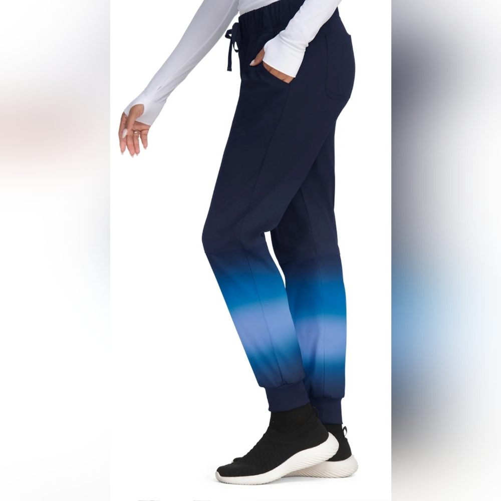 Koi Lite Gradiant 5-Pocket Ombre Jogger, True Ceil/Navy Ombre, Size XS NWOT